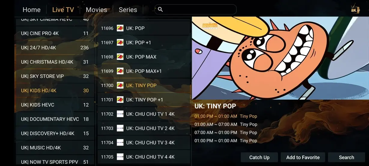 NigmaTV IPTV interface preview screenshot 9